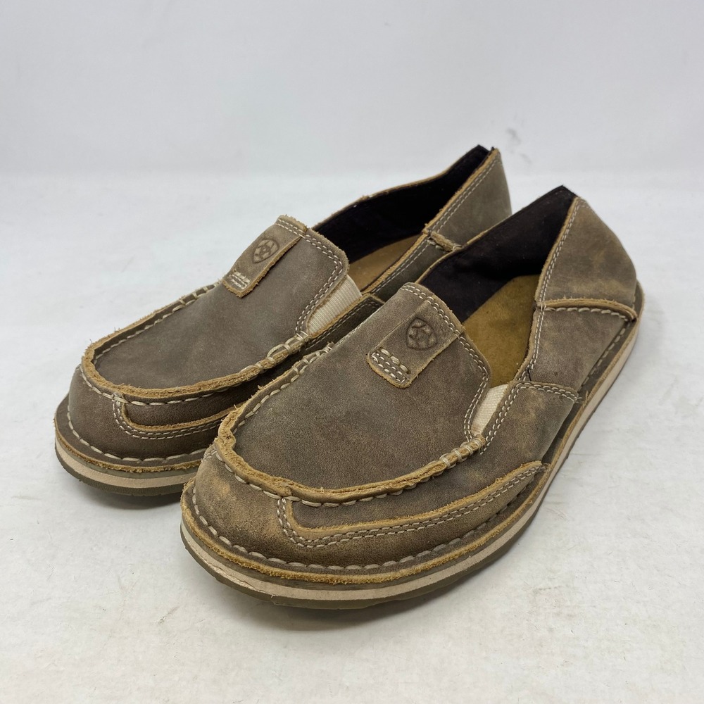 Ariat Cruiser Brown Suede Moc Toe Slip On Shoes 10023008 Womens 7.5 B